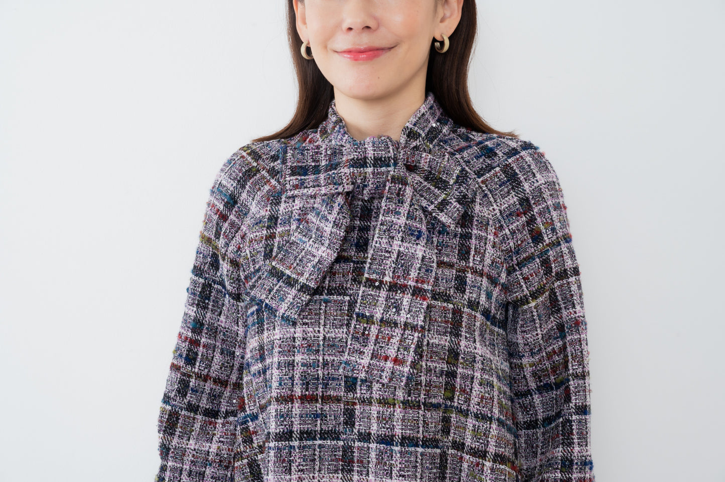 AA-D2502|定番Aライン 大人ツイードワンピース